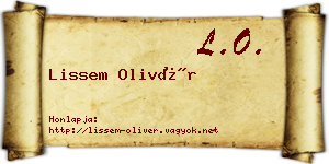 Lissem Olivér névjegykártya
